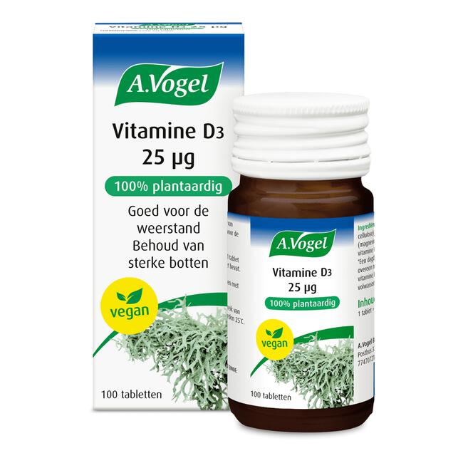 A.Vogel Vitamine D3 25 Mcg voor het Behoud van Sterke Botten Tabletten 100 stuks