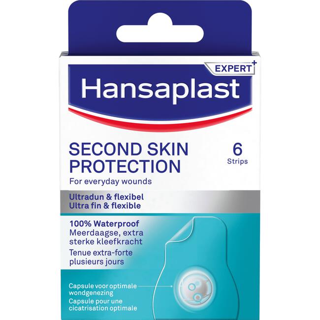 Hansaplast Second Skin Protectoin Waterproof en Transparante Pleister Strips 6 stuks