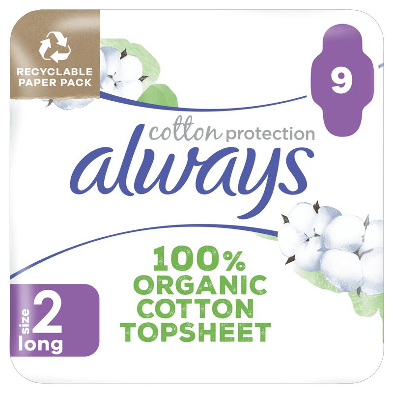 Always Maandverband Cotton Protection Long 9 stuks