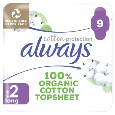 Always Maandverband Cotton Protection Long 9 stuks