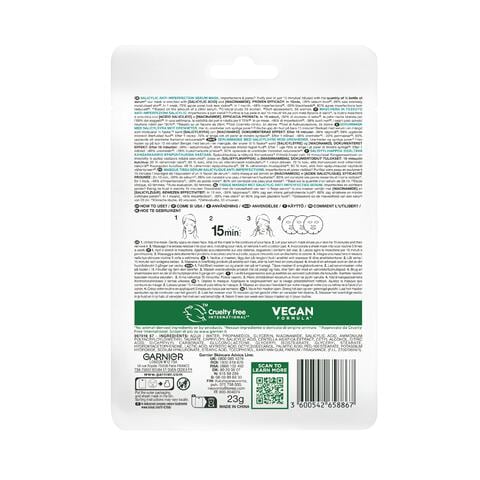 Garnier PureActive Salicylic Anti-Imperfection Serum Mask 1 Stuk