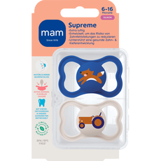 MAM Baby Supreme Fopspenen 6-16 maanden Blue 2 stuks