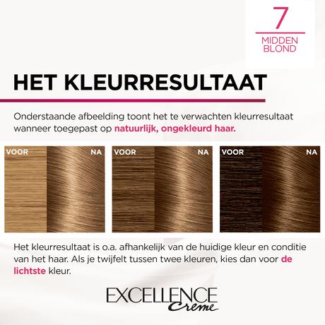 L'Oréal Paris Excellence Crème Permanente Haarverf 7 Middenblond