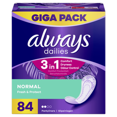 Always Dailies Fresh & Protect Inlegkruisjes Normal 84 Stuks