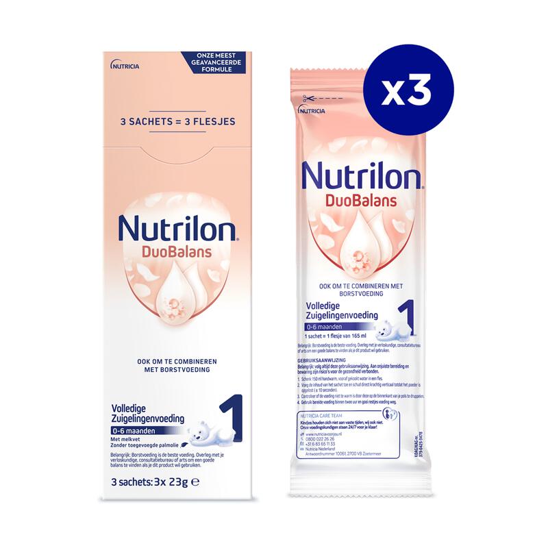 Nutrilon Duobalans 1 Volledige Zuigelingenvoeding 0-6 Maanden Sachets 23 gram