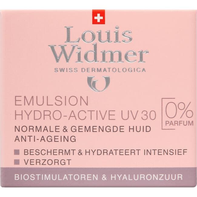 Louis Widmer Hydraderm Dagemulsie UV SPF 30 Zonder Parfum 50 ML