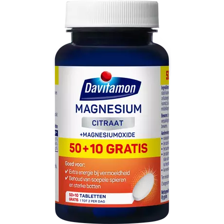 Davitamon Magnesium Citraat Tabletten 50+10 stuks
