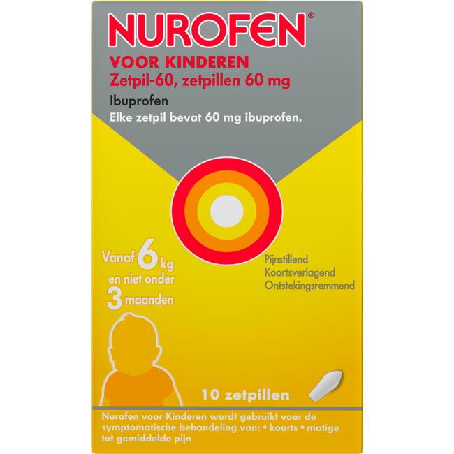 Nurofen Zetpil Kind 60mg 10 stuks