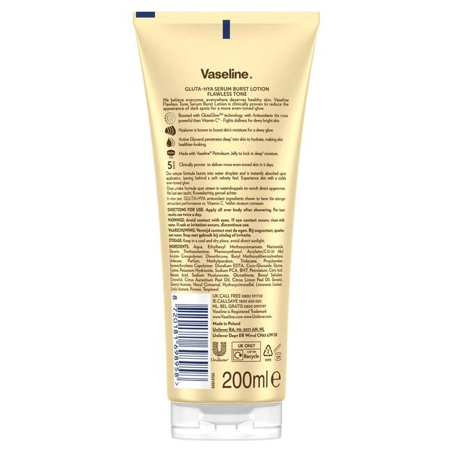 Vaseline Gluta-Hya Lotion Flawless Tone 200 ML