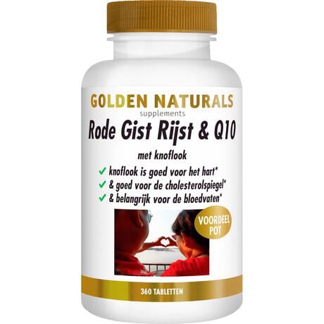 Golden Naturals Rode Gist Rijst & Q10 Tabletten 360 stuks
