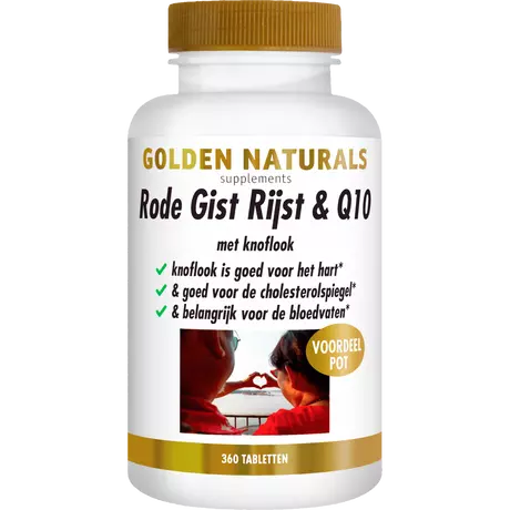 Golden Naturals Rode Gist Rijst & Q10 Tabletten 360 stuks