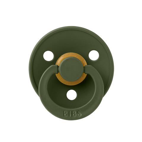 BIBS Colour Fopspeen Rond Latex Maat 2 Sage/Hunter Green 2 stuks