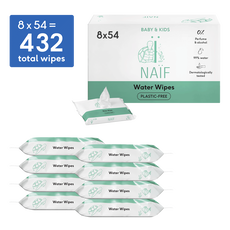 Naïf Plasticvrije Water Billendoekjes 8x54 stuks