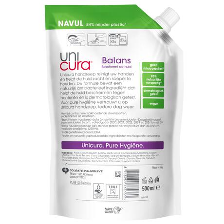 Unicura Balans Antibacteriële Handzeep Navulzak 500 ML