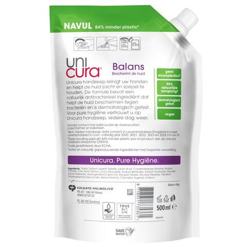 Unicura Balans Antibacteriële Handzeep Navulzak 500 ML