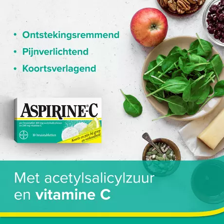 Aspirine C 400 MG Bij Griep En Verkoudheid Bruistabletten 10 stuks