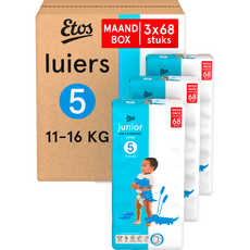 Etos Luiers Junior Maat 5 11-16 kg Maandbox 204 stuks
