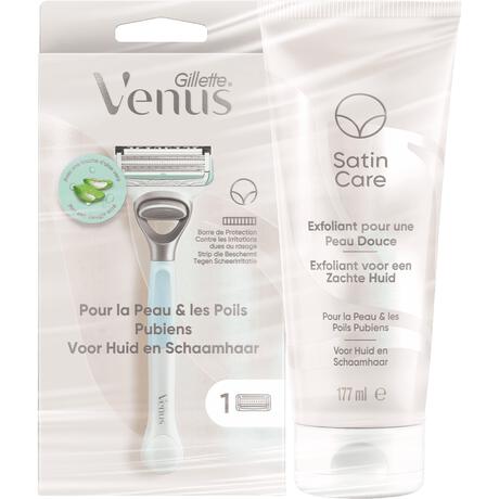 Gillette Venus Voor Huid en Schaamhaar Scheersysteem + Exfoliant