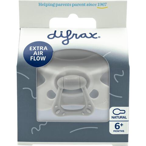 Difrax Fopspeen Natural 6 Maanden Donkergrijs BPA-vrij