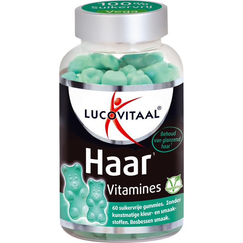 Lucovitaal Haar Vitamine Suikervrije Gummies Bosbes 60 stuks
