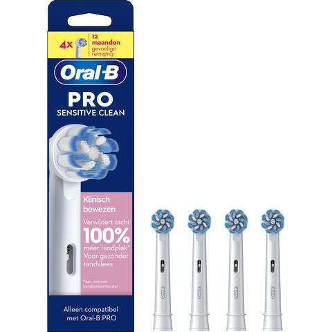 Oral-B Sensitive Clean Opzetborstels Wit 4 Stuks