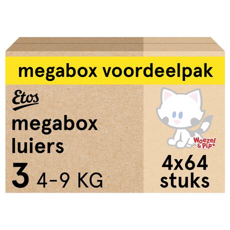Etos Woezel & Pip Luiers Midi Maat 3 4-9 kg Megabox 4x64 stuks