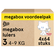 Etos Woezel & Pip Luiers Midi Maat 3 4-9 kg Megabox 4x64 stuks