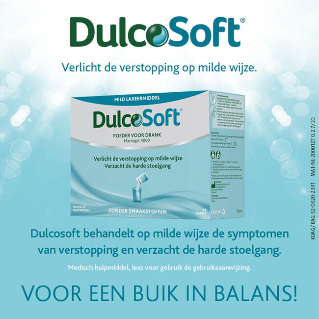 Dulcosoft Poeder Mild Laxeermiddel Oplossing 20 Zakjes