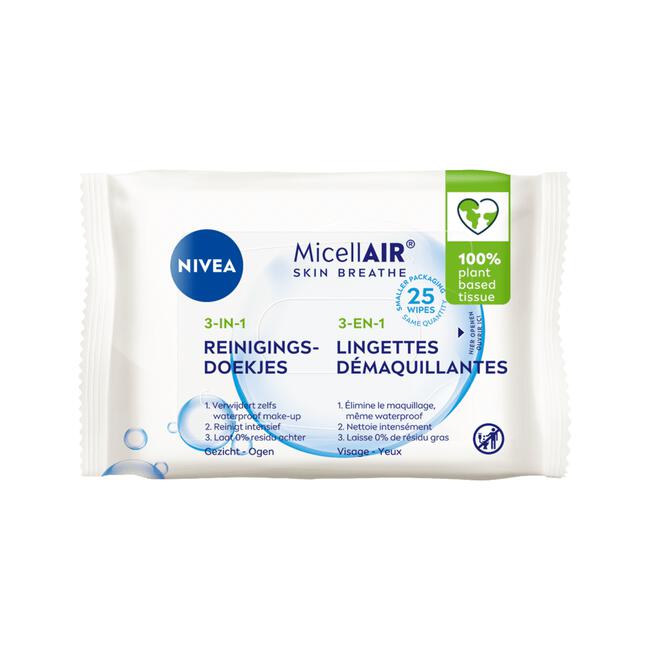 NIVEA MicellAIR Skin Breathe Reinigingsdoekjes 25 stuks