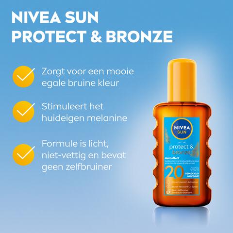 NIVEA SUN Protect & Bronze Zonnebrand Olie Spray SPF 20 200 ML