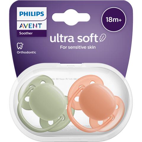 Philips Avent Ultra Soft – Superzachte siliconen fopspeen (18mnd+) – 2 stuks - SCF093/05