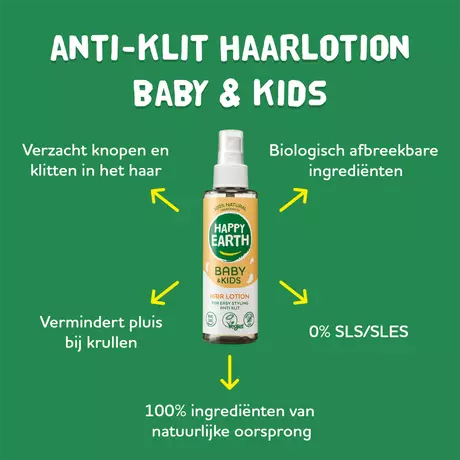 Happy Earth 100% Natuurlijke Baby & Kids Haarlotion 150 ML