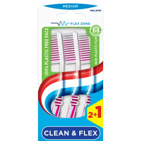 Aquafresh Clean & Flex Medium Tandenborstels 3 stuks