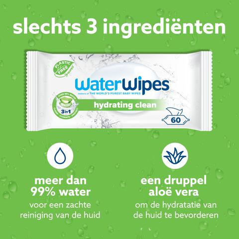 WaterWipes Hydrating Clean Billendoekjes 12x60 stuks