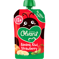 Olvarit Knijpfruit Aardbei Banaan Kiwi 12+ Maanden 100 gram