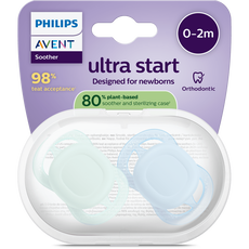 Philips Avent Ultra Start – BPA-vrije siliconen fopspeen (0-6 mnd) – 2 stuks - Mixpack - SCF075/15