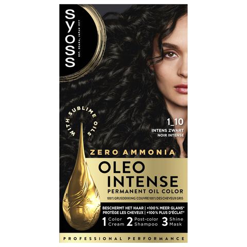 Syoss Oleo Intense  Permanente Haarkleuring 1-10 Intens Zwart/Noir Intense