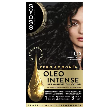 Syoss Oleo Intense  Permanente Haarkleuring 1-10 Intens Zwart/Noir Intense