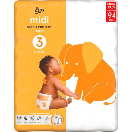 Etos Luiers Midi Maat 3 Jumbo Pack 94 Stuks