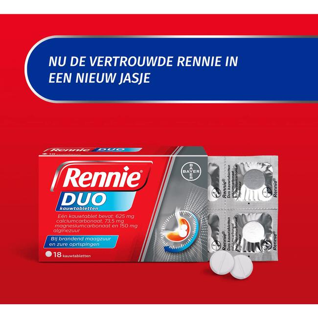 Rennie Duo Kauwtabletten Bij Reflux En Zure Oprispingen 18 Stuks