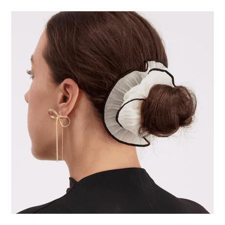 Splendid Scrunchie Wit Zwarte rand 2 stuks 