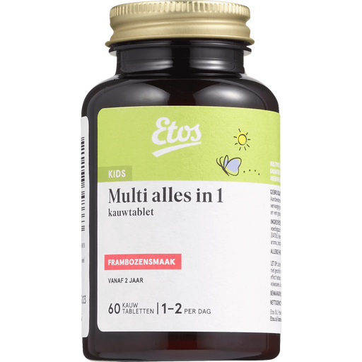 Etos Kids Multi Kauwtabletten Frambozensmaak Tabletten 60 stuks