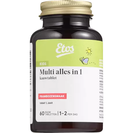 Etos Kids Multi Kauwtabletten Frambozensmaak Tabletten 60 stuks