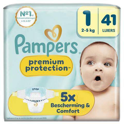 Pampers Premium Protection Luiers Maat 1 2-5 KG 41 stuks