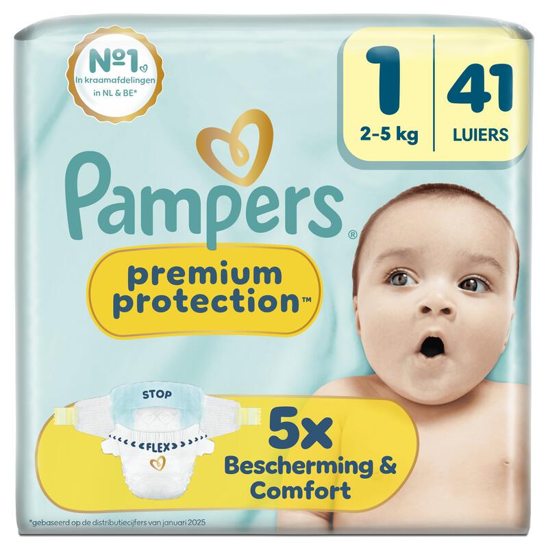 Pampers Premium Protection Luiers Maat 1 2-5 kg 41 stuks