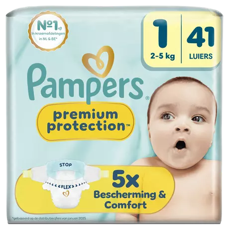 Pampers Premium Protection Luiers Maat 1 2-5 kg 41 stuks