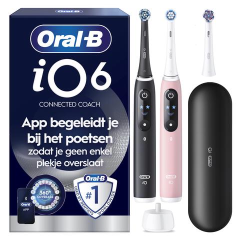 Oral-B iO 6 Zwart & Roze Duo Elektrische Tandenborstels