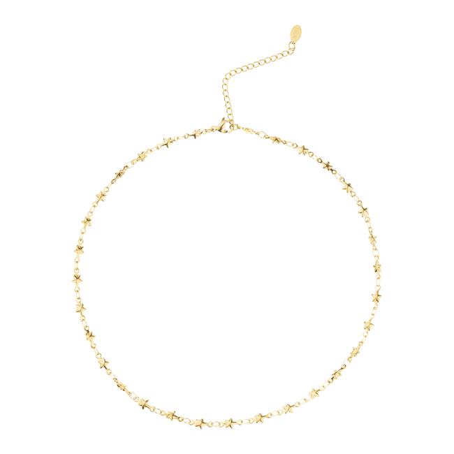 BiSjU Jewellery Ketting Met Sterretjes Gold Plated Stainless Steel