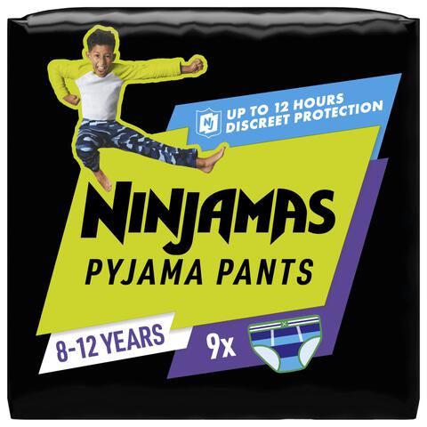 Ninjamas Pants Luierbroekjes Jongen Maat 8 8-12 Jaar 9 Stuks