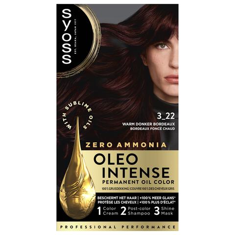 Syoss Oleo Intense Permanente Haarkleuring 3-22 Warm Donker Bordeaux